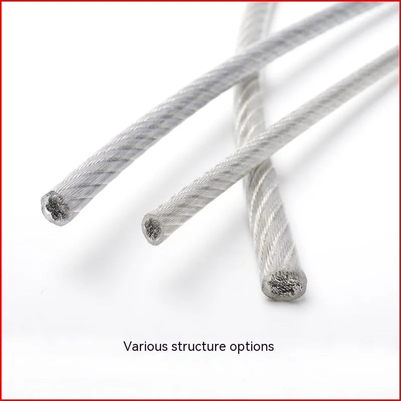 Coiled 304 stainless steel multi-strand security wire rope with coated finish