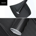 Roll of 3D carbon fibre car stickers showing textured pattern in multiple colour options