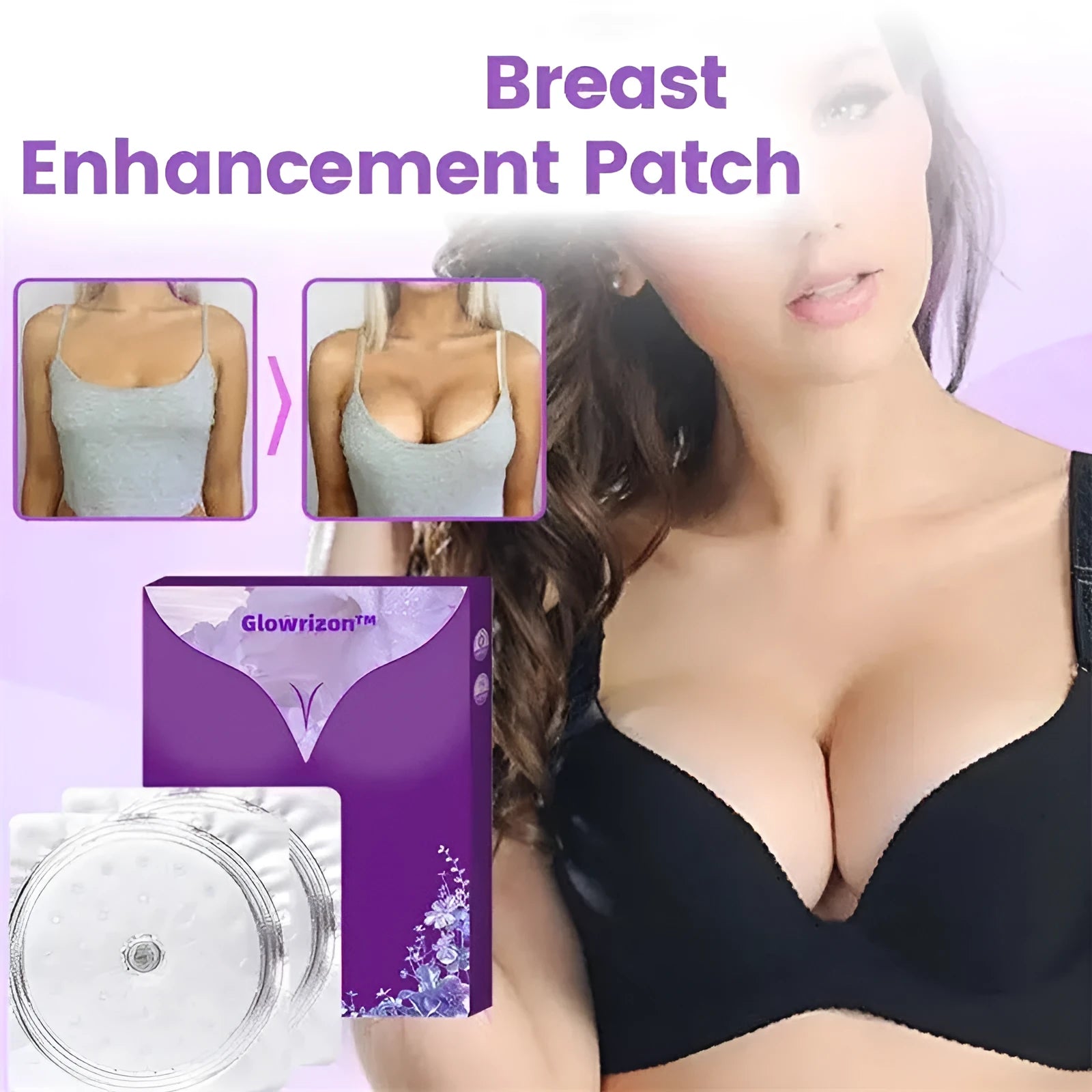 Breast enhancement mask chest patches for temporary contour improvement - silicone adhesive firming treatment