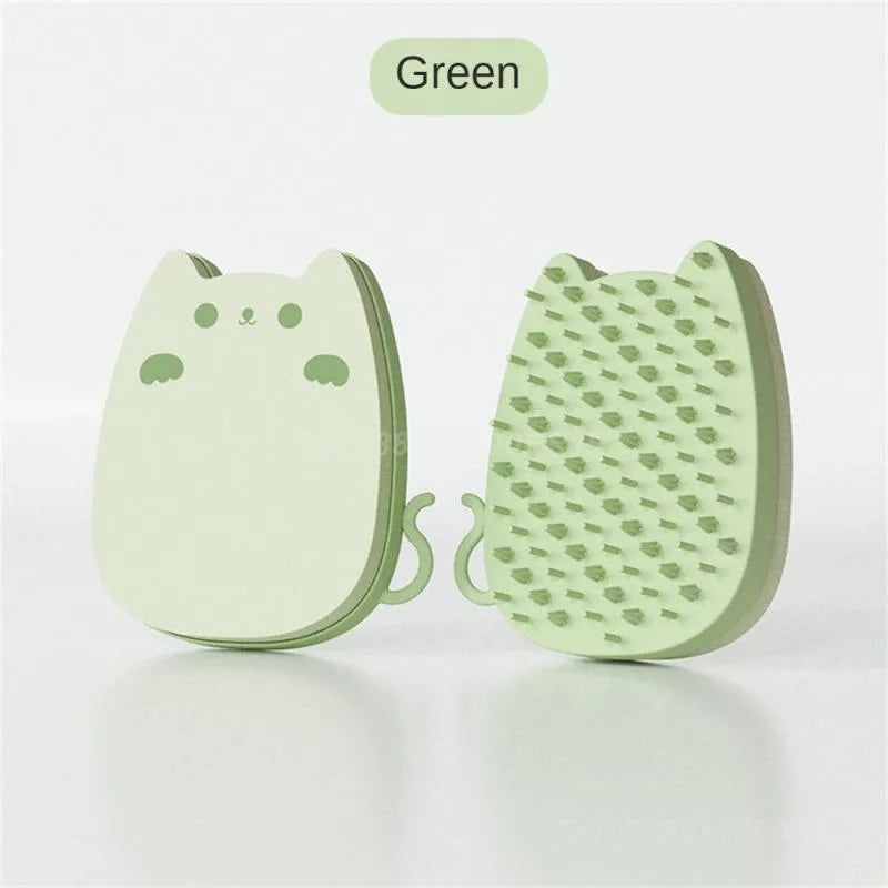 Sponge silicone pet comb brush for cats and dogs with blue, brown or green colour options