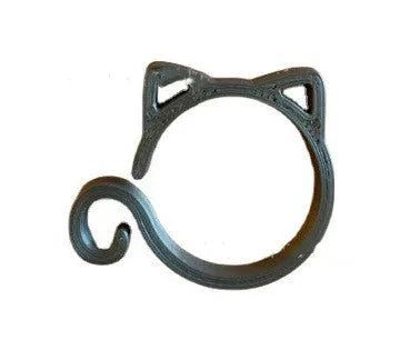 Cat-shaped plastic plant clip in green, red, white, and yellow colour options