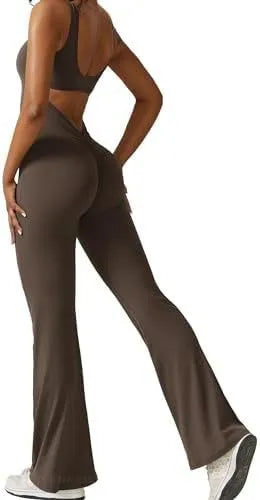 Women's sleeveless polyester yoga jumpsuit in various colours