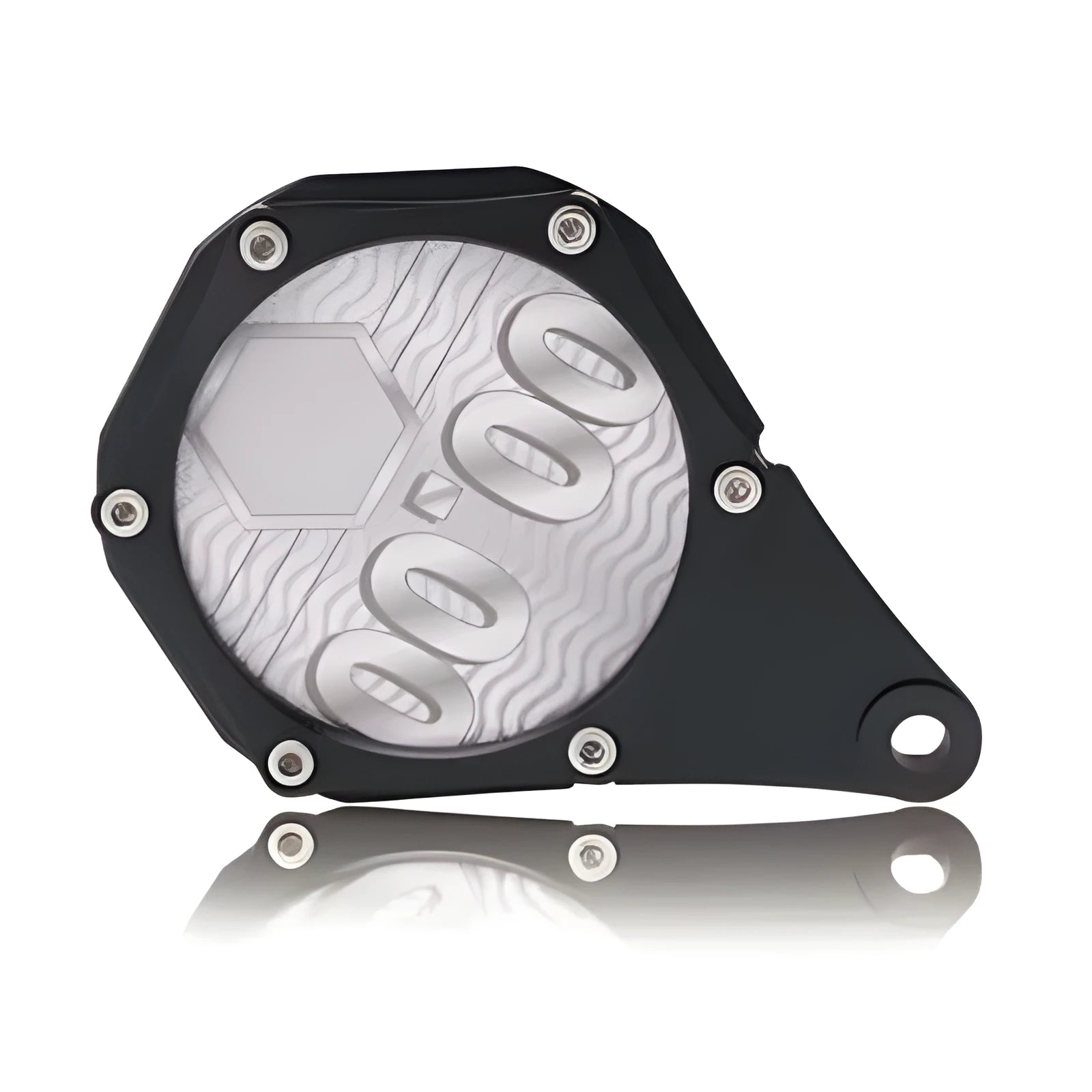 Black carbon fibre pattern motorcycle fuel tank cap lock with six-corner security screws