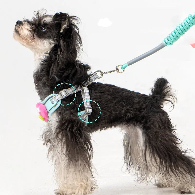 No pull dog harness with multifunction leash, soft adjustable vest, reflective stitching, breathable mesh, for medium dogs, multiple colours available