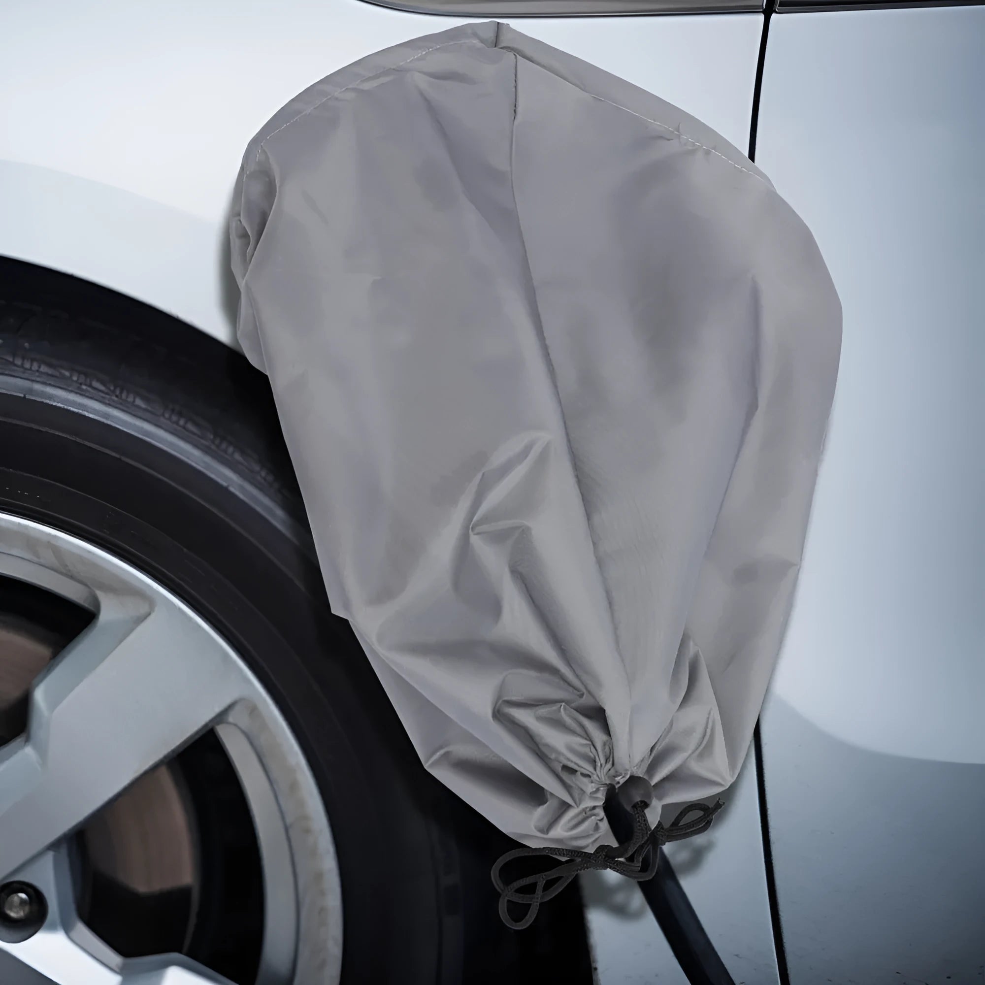 Waterproof cover for new energy vehicle charging points with drawstring closure