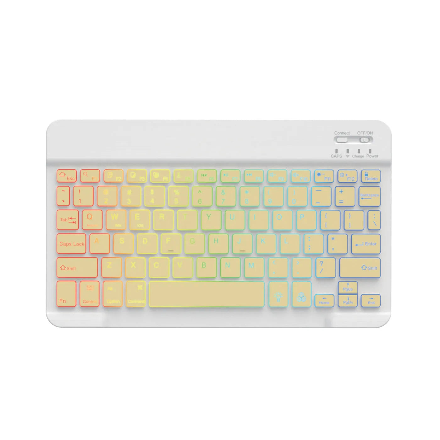 10-inch Bluetooth wireless keyboard with colourful backlight for tablets and mobile phones