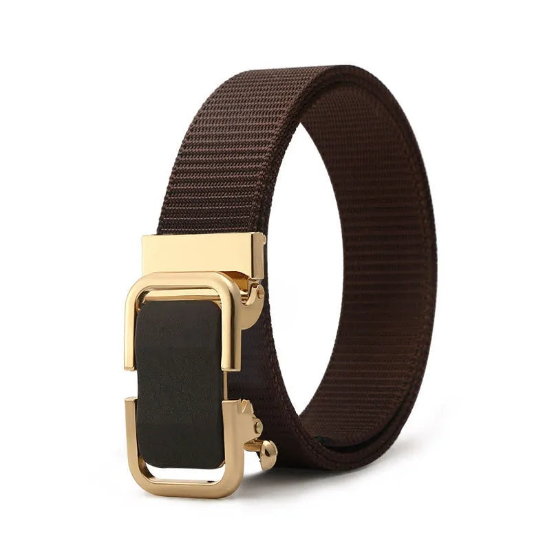 Men's nylon canvas belt with toothless buckle in multiple colour options
