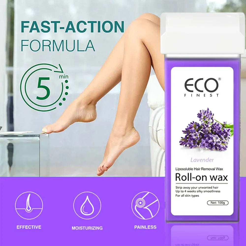500g jar of lavender hair removal wax with applicator spatula for body and facial use