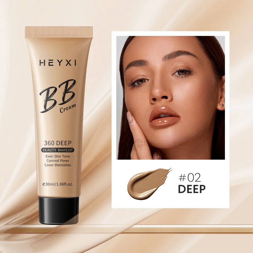 Waterproof sweat-proof BB cream cosmetic in four colour shades 01, 02, 03, 04