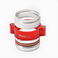 Aluminium fixed movement exhaust clamp for car modification in black, blue, or red