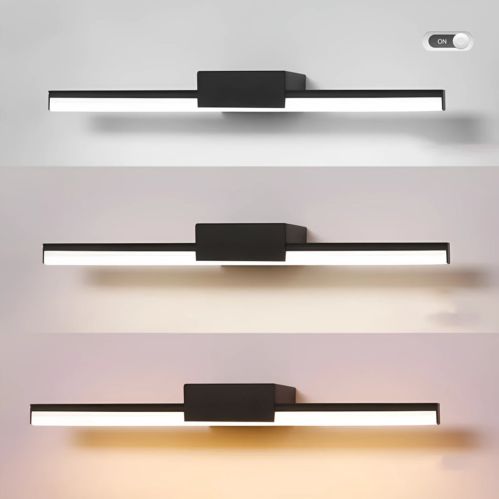 LED mirror headlight for bathroom cabinet, 40-60cm options, black or white, 110mm wall distance