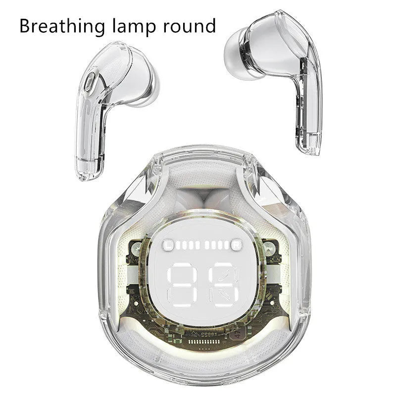 Transparent wireless Bluetooth headphones with in-ear design available in multiple colours