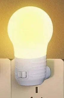 White round plug-in bedside baby night feeding lamp with compact dimensions