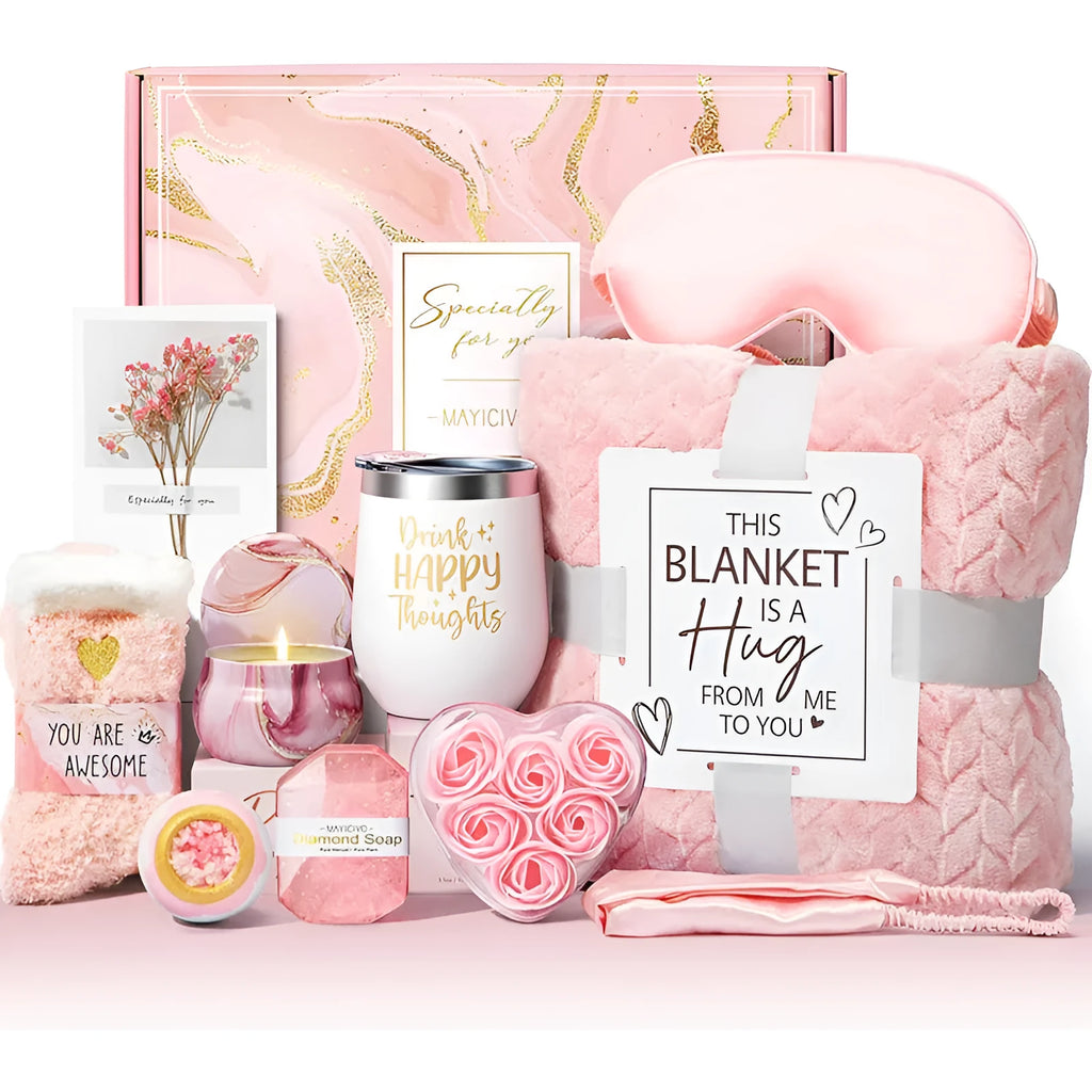 Aromatherapy candle soap bath gift set in a modern simplicity style plastic container.