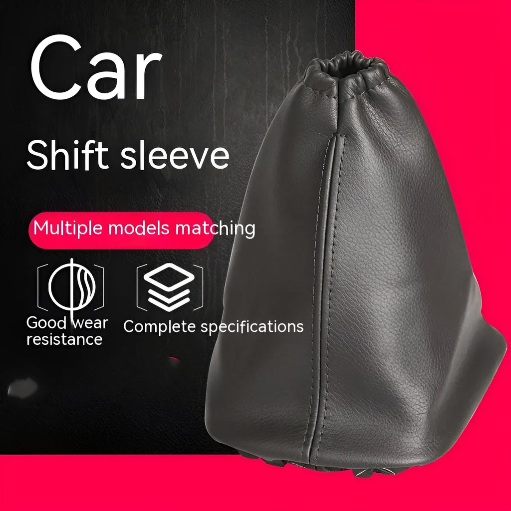 Black leather car shift lever dirt-proof cover for manual gearstick protection