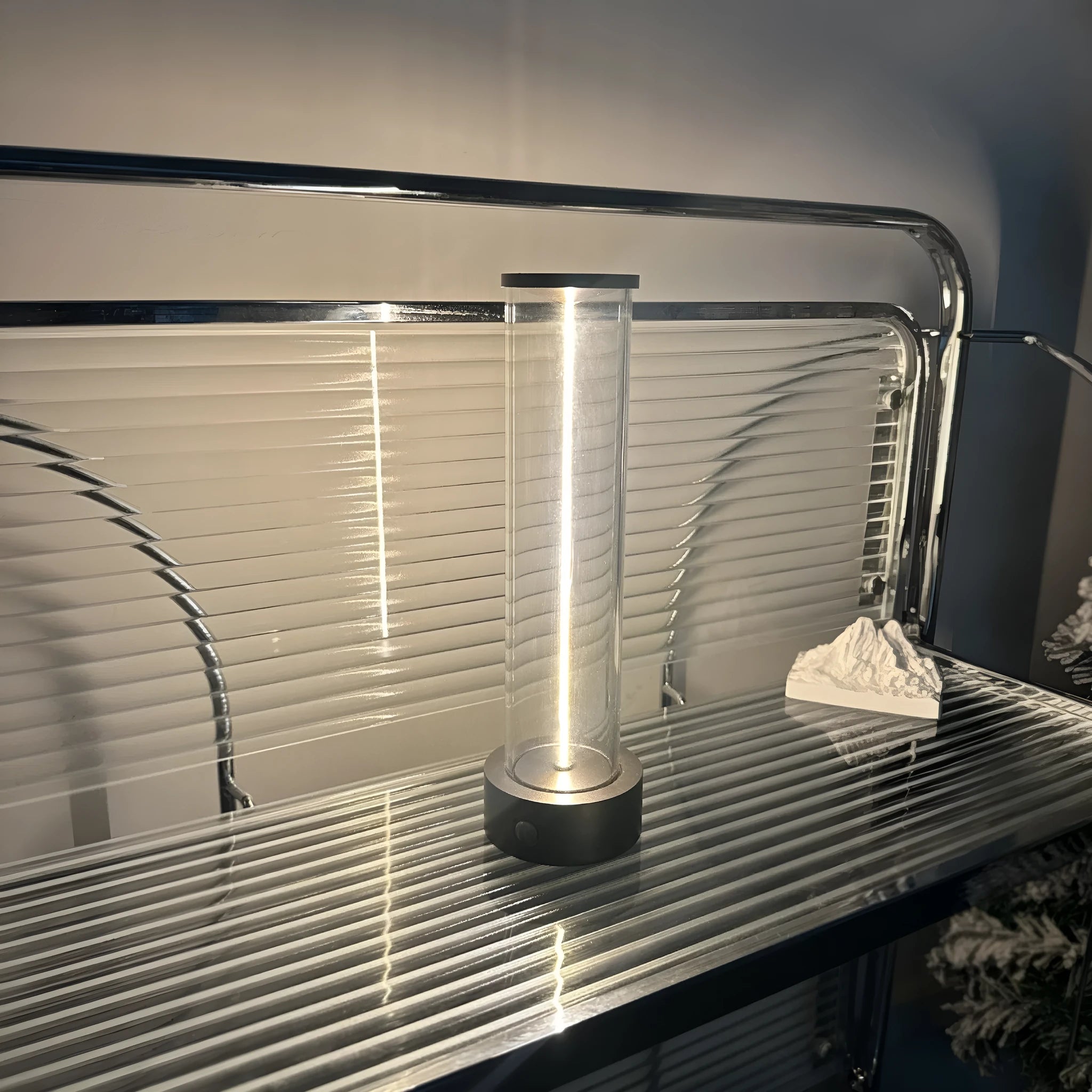 LED line glass magnetic suction light strip with transparent tube and USB charging cable