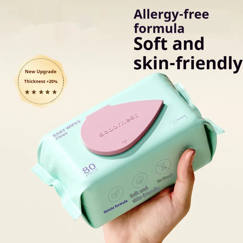 Baby wet wipes 80 sheets pumping bag for hand mouth bottom cleaning
