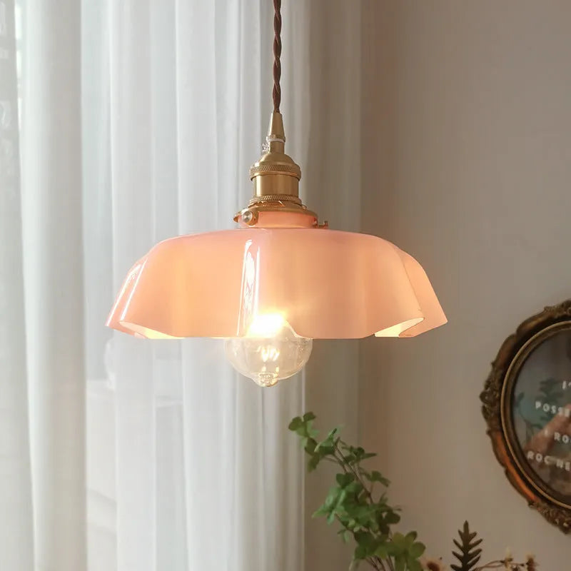 Medieval brass flower bud French chandelier with adjustable height in light blue colour option