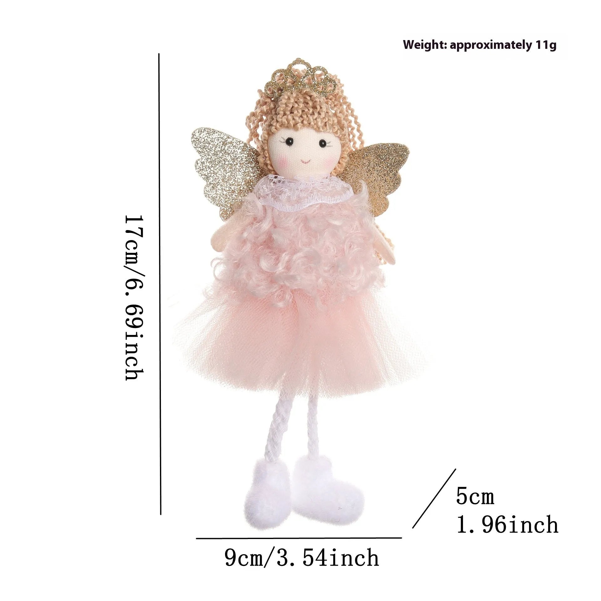 Christmas angel cartoon fabric hair pendant for girls high ponytails in white, pink, khaki colours