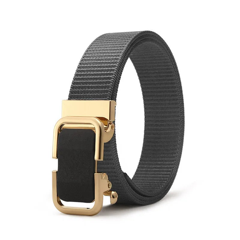 Men's nylon canvas belt with toothless buckle in multiple colour options