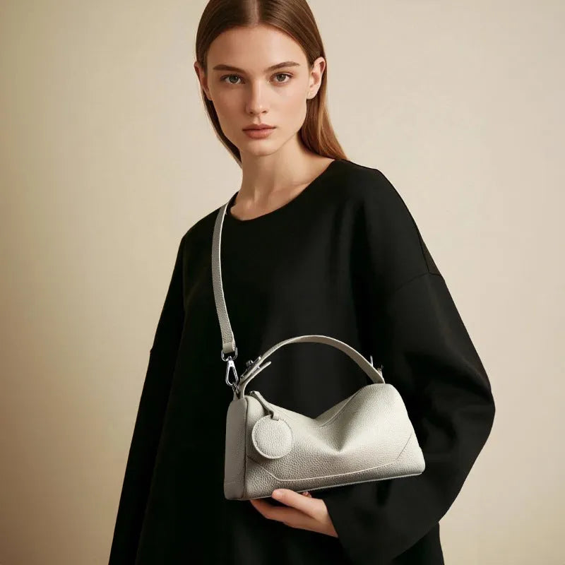 Women's genuine leather crossbody bag in square vertical shape 23x11x14 cm available in five colours