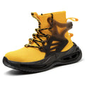 Flying woven breathable protective safety shoes for men, large size, rubber sole, multiple colours