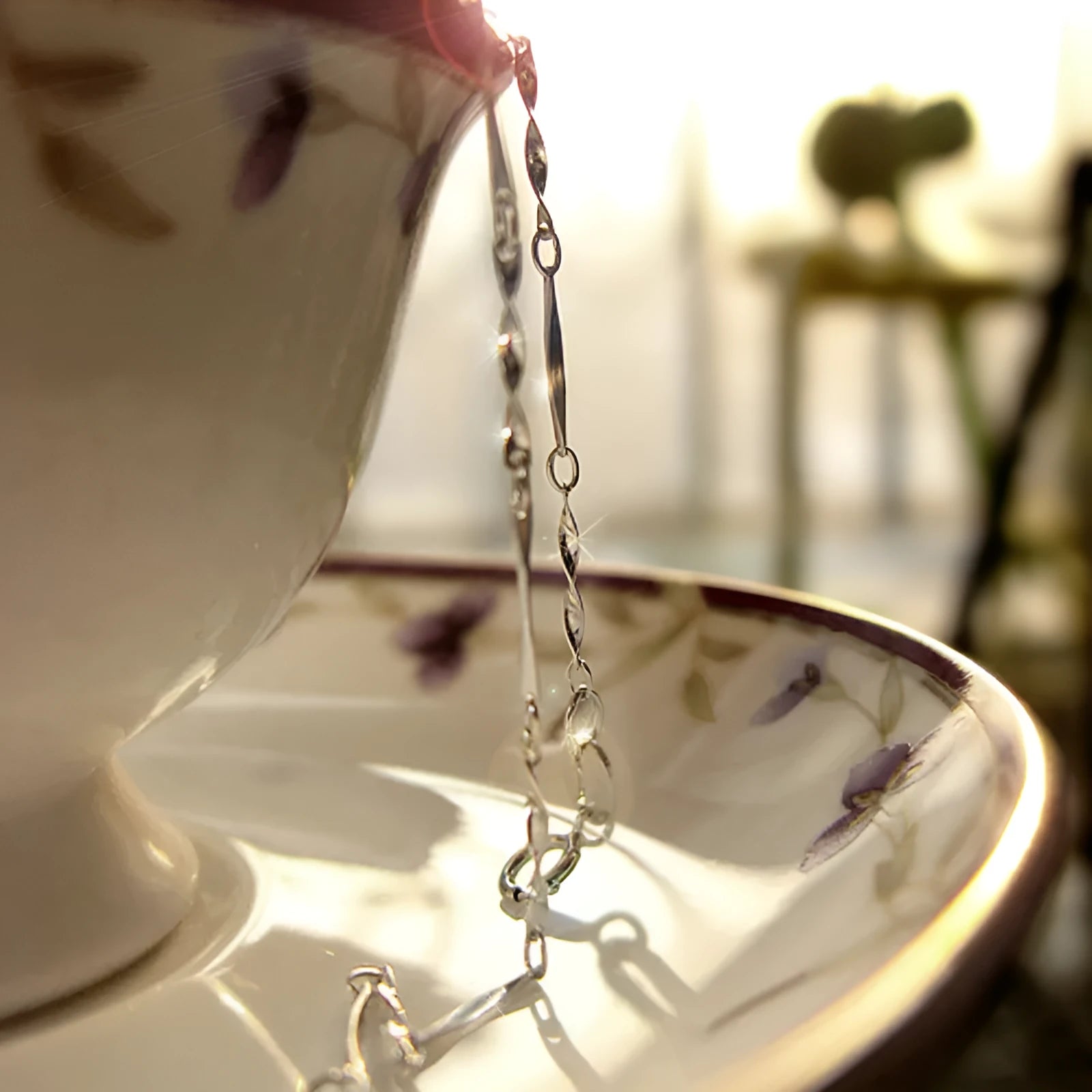 S925 sterling silver geometric ornament pendant necklace with twisted chain 40CM or 45CM silver colour