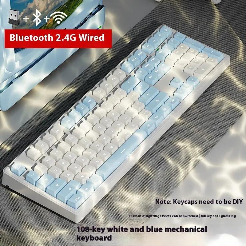 Wireless Bluetooth mechanical keyboard in various colours with 87-key and 108-key layout options