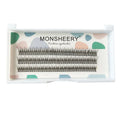 Black V-shaped Fairy Fishtail false eyelashes with thick segments on a clear tray, showing the 8mm to 12mm length options.