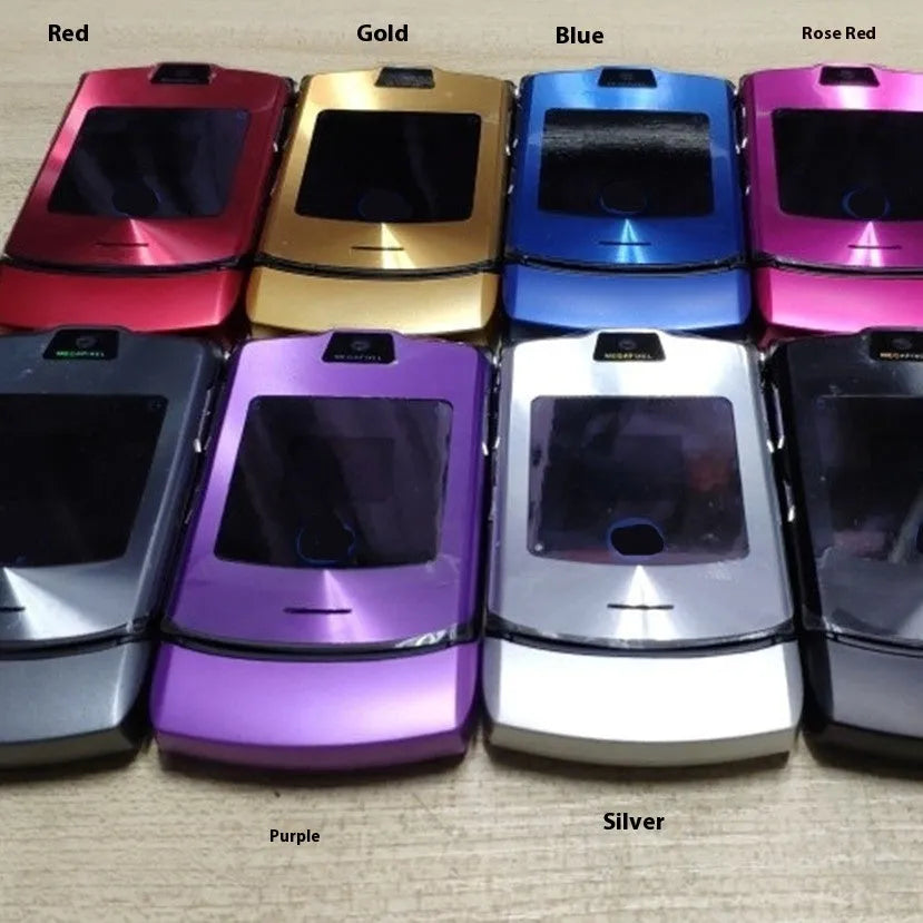Non-smartphone flip mobile phone for elderly users with small screen in V3 Black colour