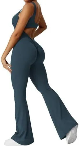 Women's sleeveless polyester yoga jumpsuit in various colours
