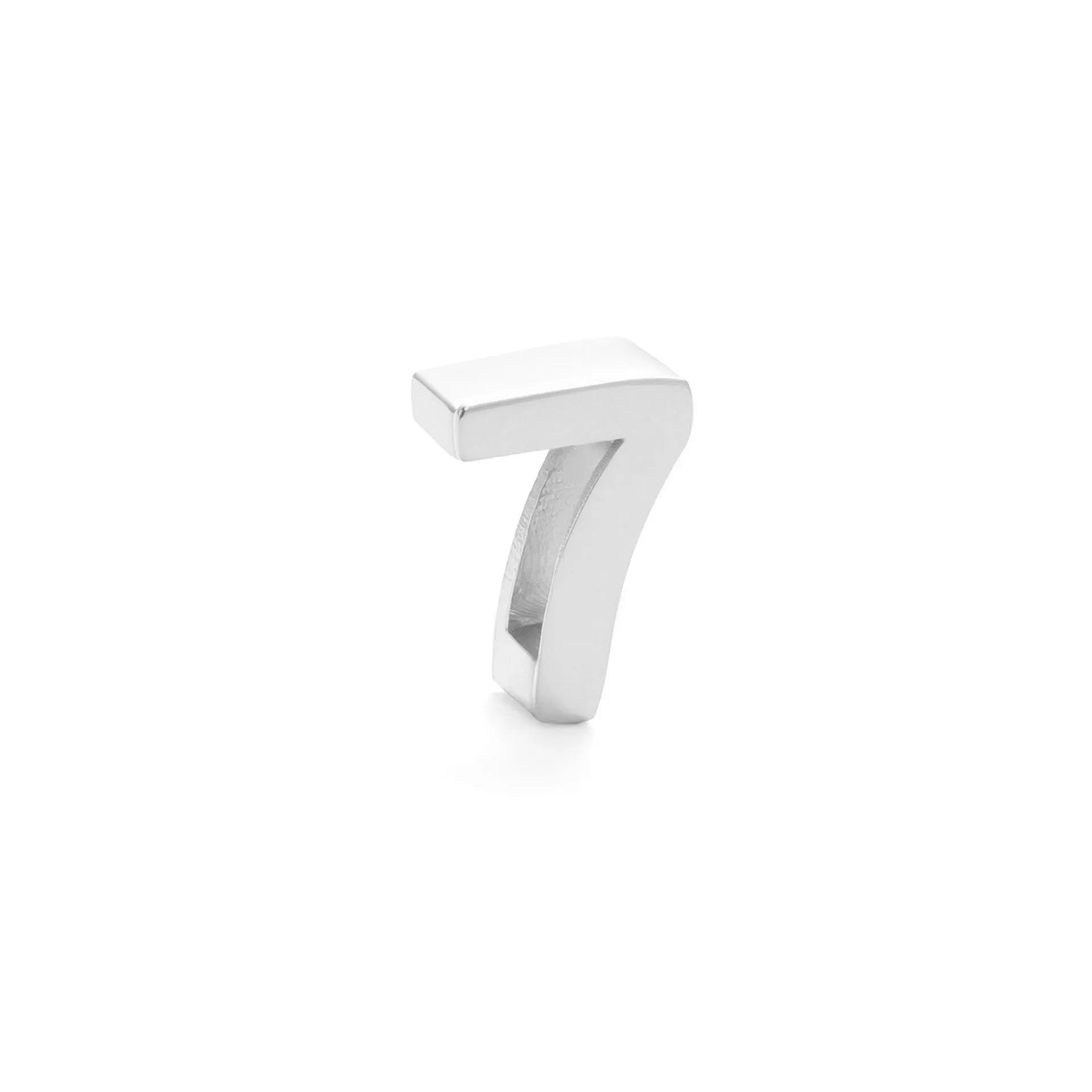 Gold and silver titanium steel initial number necklace with alphabet and number pendants on a 40.5cm chain.