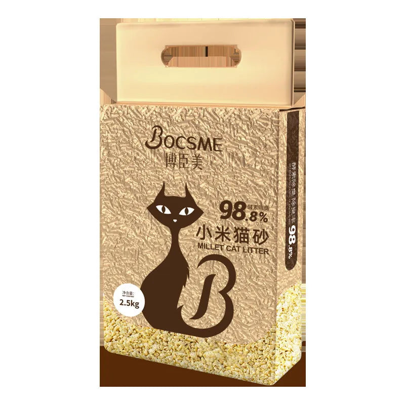 Xiaomi hybrid tofu and bentonite cat litter 5kg in yellow packaging, two bags side by side
