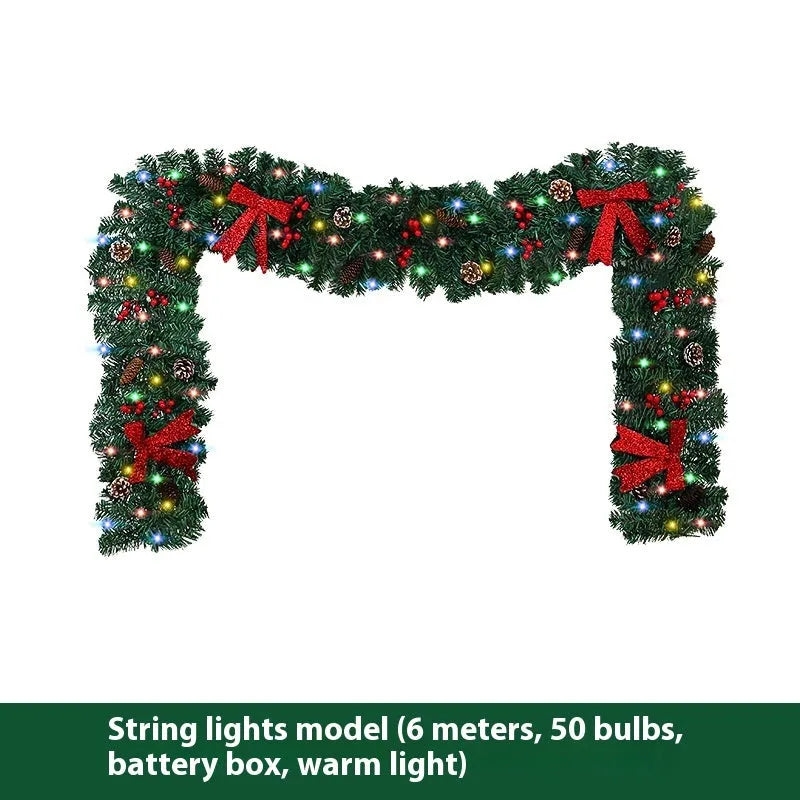 Rattan pine cone bow Christmas decoration with European style design and optional lighting effects