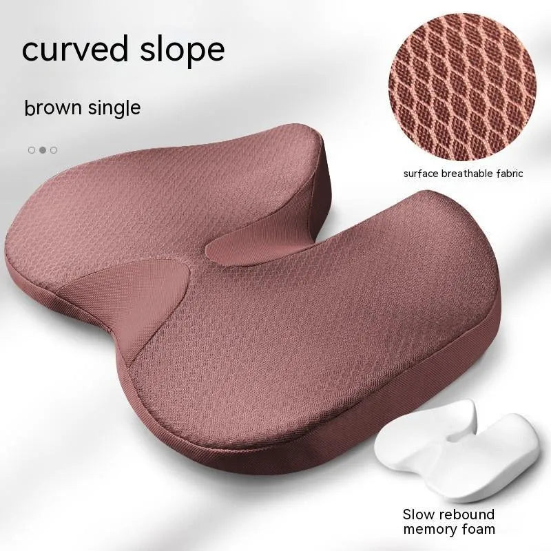 Curved bevel edge seat cushion for tailbone support in solid colour options
