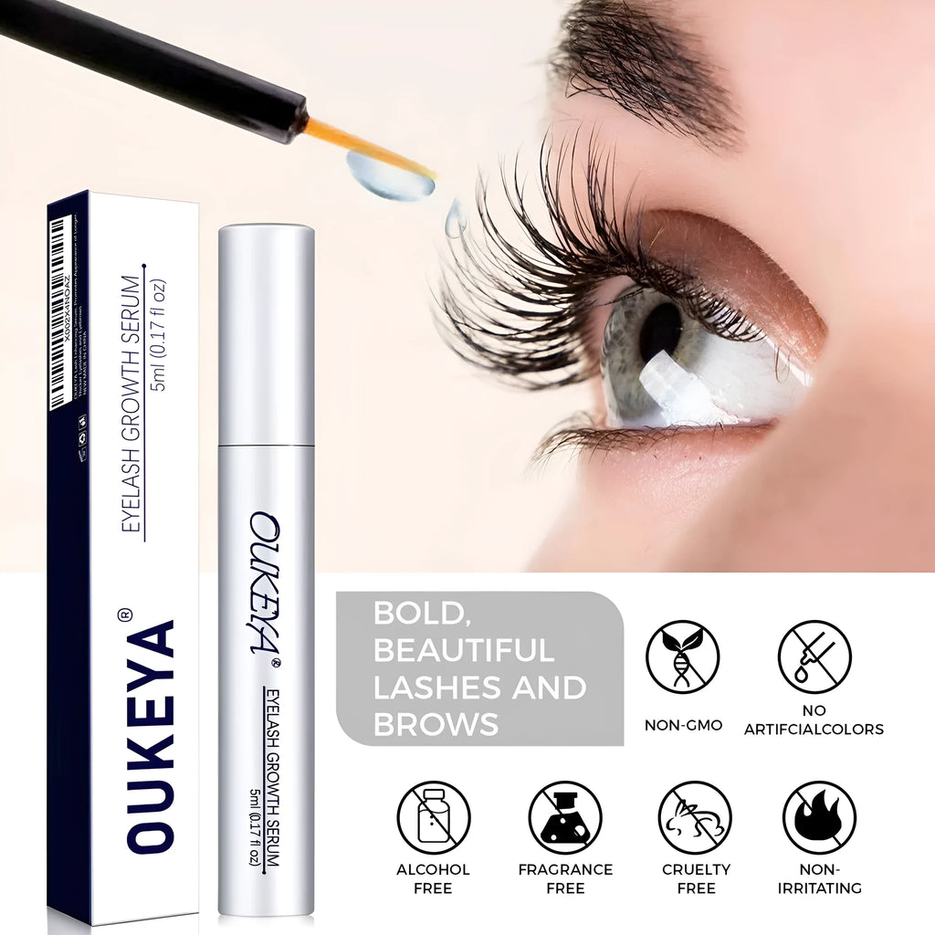 Silver 5ml bottle of eyelash growth essence for gentle repair and longer thicker lashes