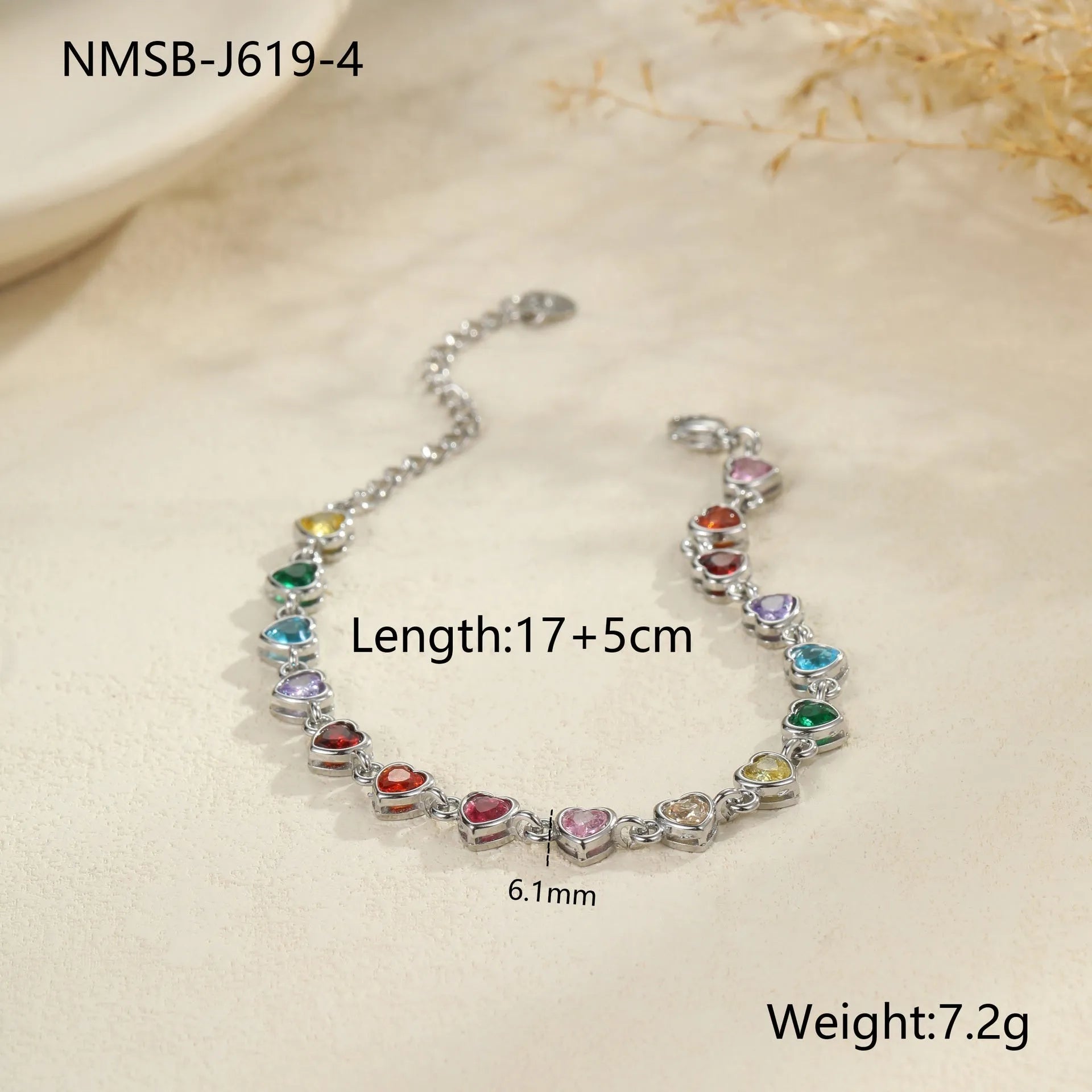 Women's geometric stainless steel bracelet with electroplated gold or silver finish in heart, circular, or square styles.