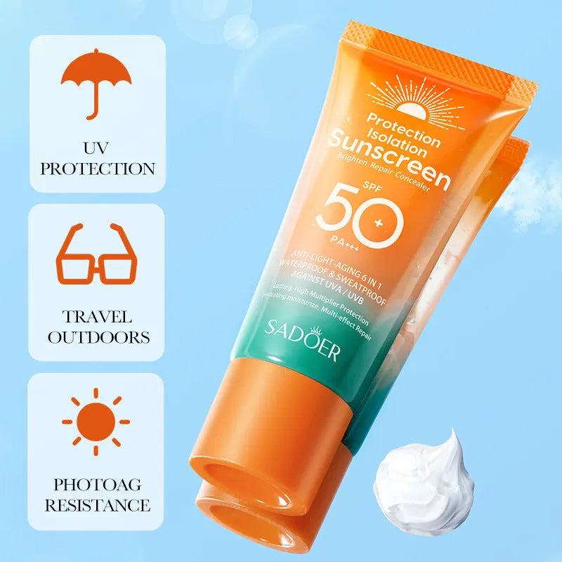 50g double tube sunscreen with makeup primer properties for general skin types