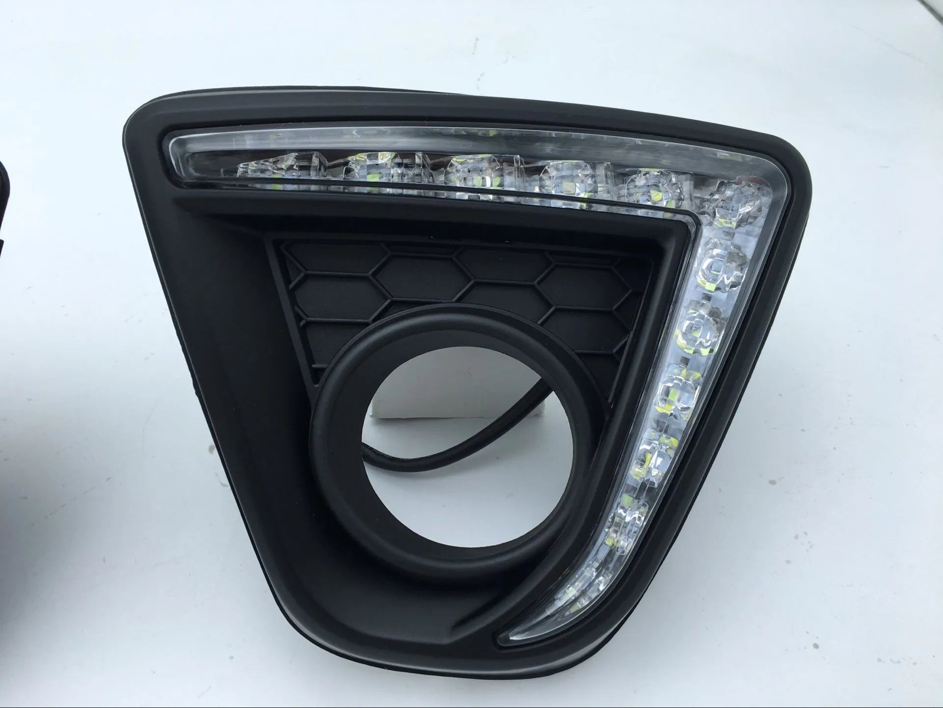 Mazda CX-5 LED daytime running light set with electroplated white housing and 12V bulbs