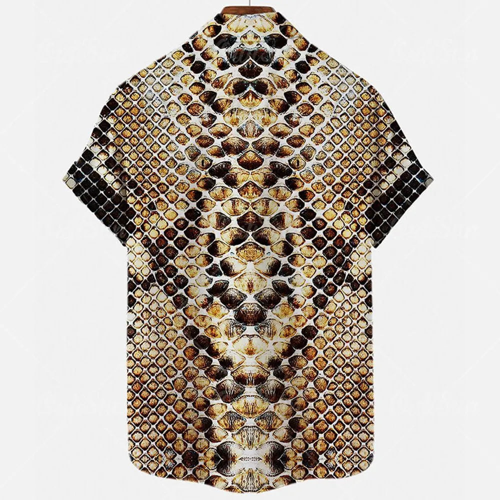 Men's slim fit short sleeve shirt with a colourful 3D printed floral pattern on polyester fabric