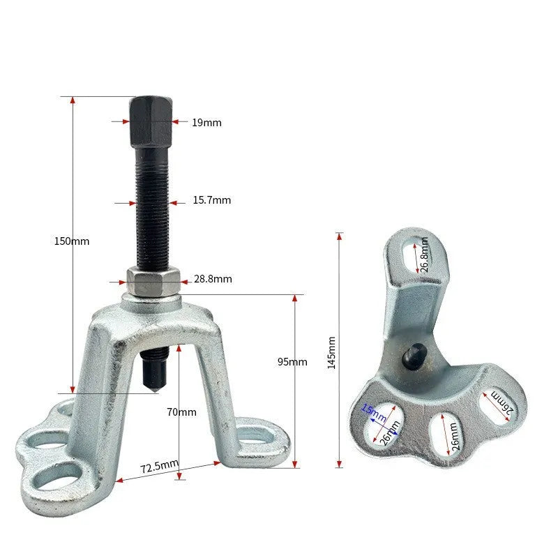 Chrome vanadium steel wheel hub puller tool for brake drum removal on electric vehicles and cars