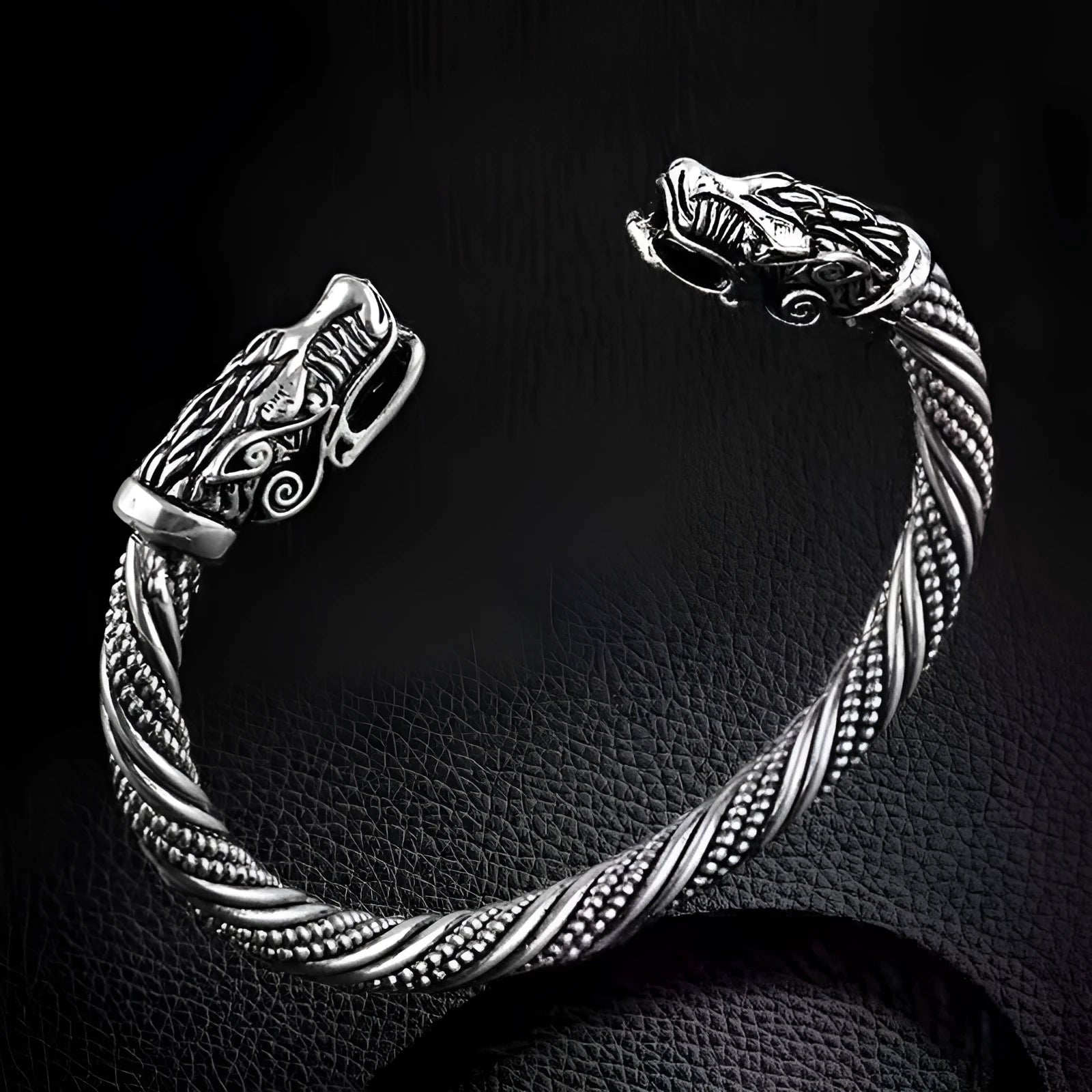 Retro Nordic faucet zodiac cow men's open bracelet in black zinc alloy electroplated finish