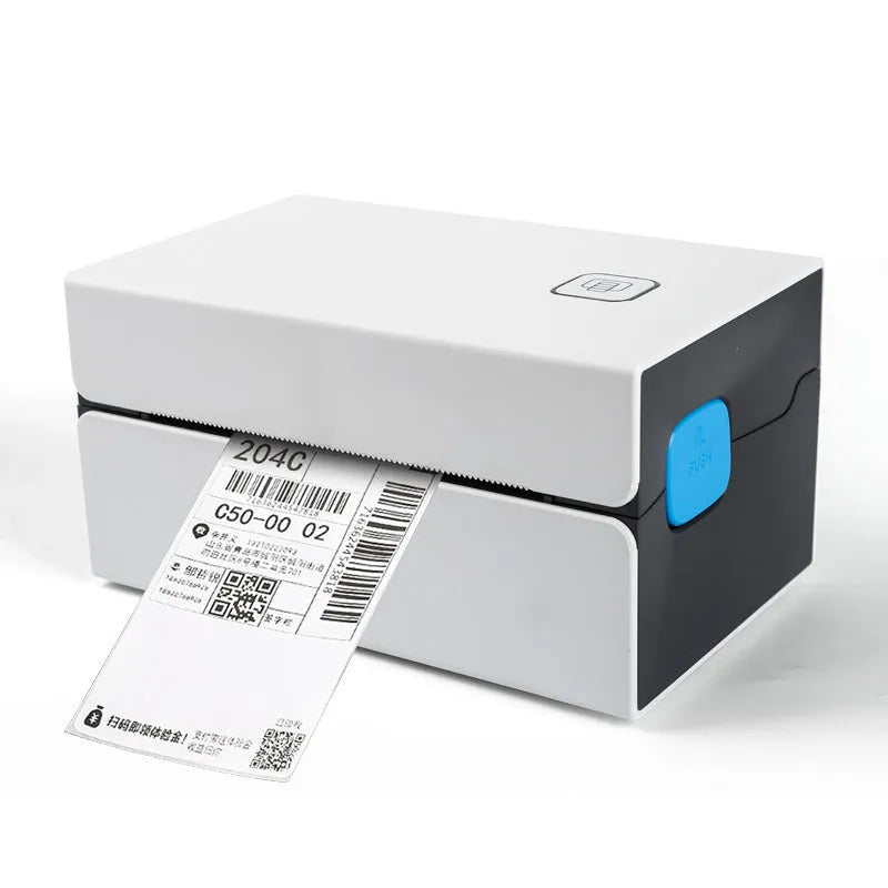 Express single machine printer for thermal labels and electronic face sheets, USB interface, black plastic and metal construction