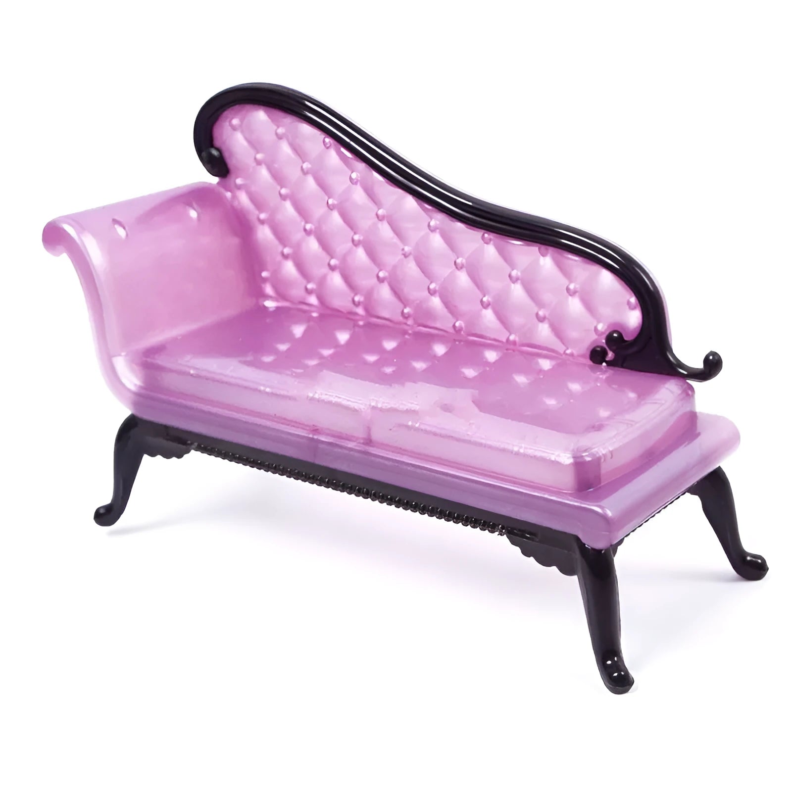 Plastic doll sofa for dollhouse furniture, non-toxic, lightweight, single piece in carton packaging