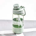 Plastic straw heat-resistant portable cup in grey, green or pink with direct-drink spout
