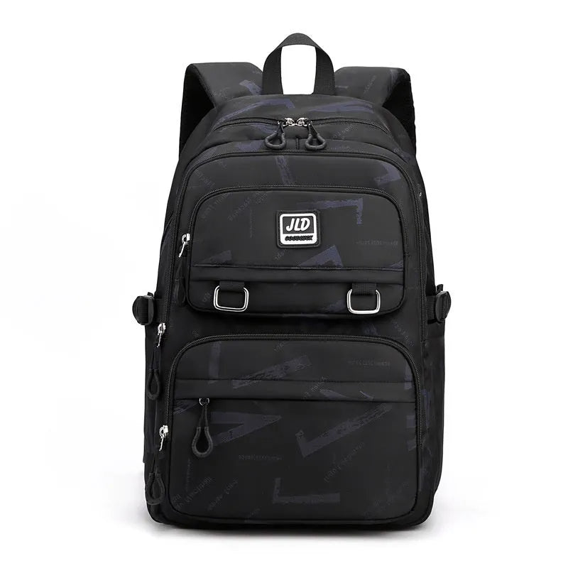 Large capacity girls' school backpack in nylon with physiological curve backplate and multiple colour options