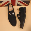 Men's black pointed toe casual leather shoes with low-top design and lace-up closure