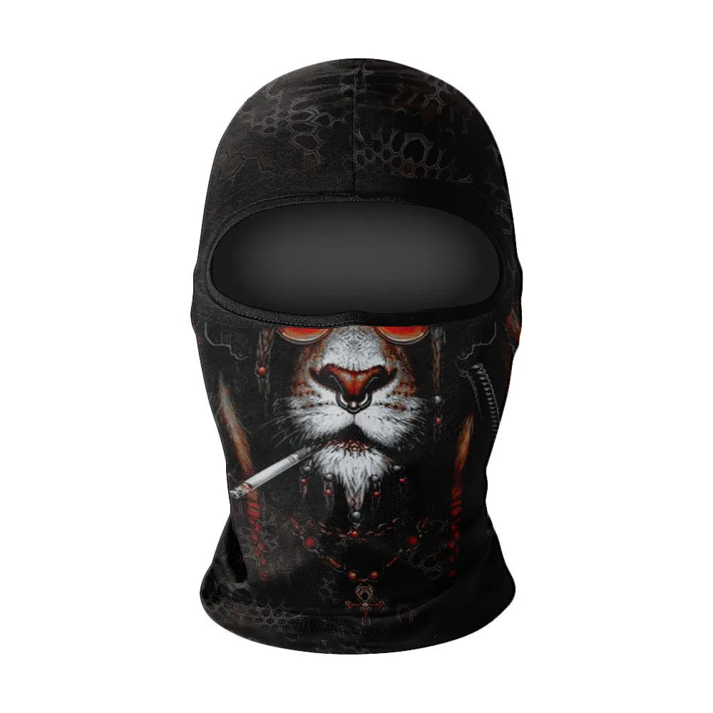 Summer breathable full face sun protection headgear in ice silk fabric, polyester, average size, available in multiple colours