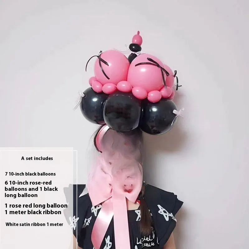 Finished round balloon bouquet DIY set for cake decorations in a choice of ten styles.