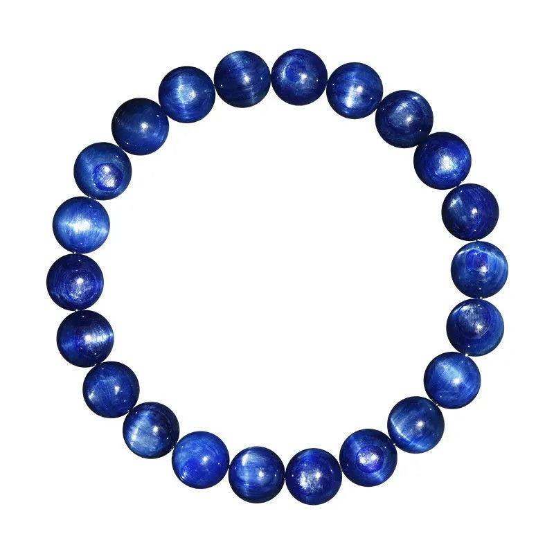 Natural grade 7A blue crystal bracelet with geometric shape and Ruyi pattern detail.